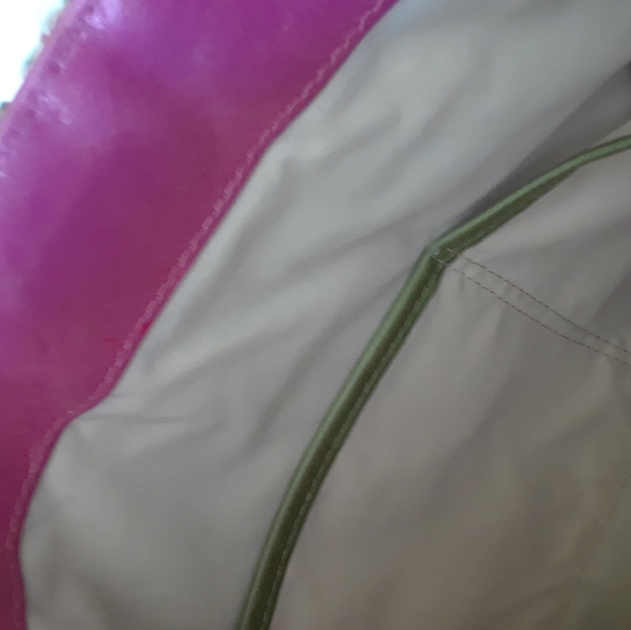 Vintage Y2K Genuine Leather Boho Green and Pink Tassel Handbag - Picture 7 of 7